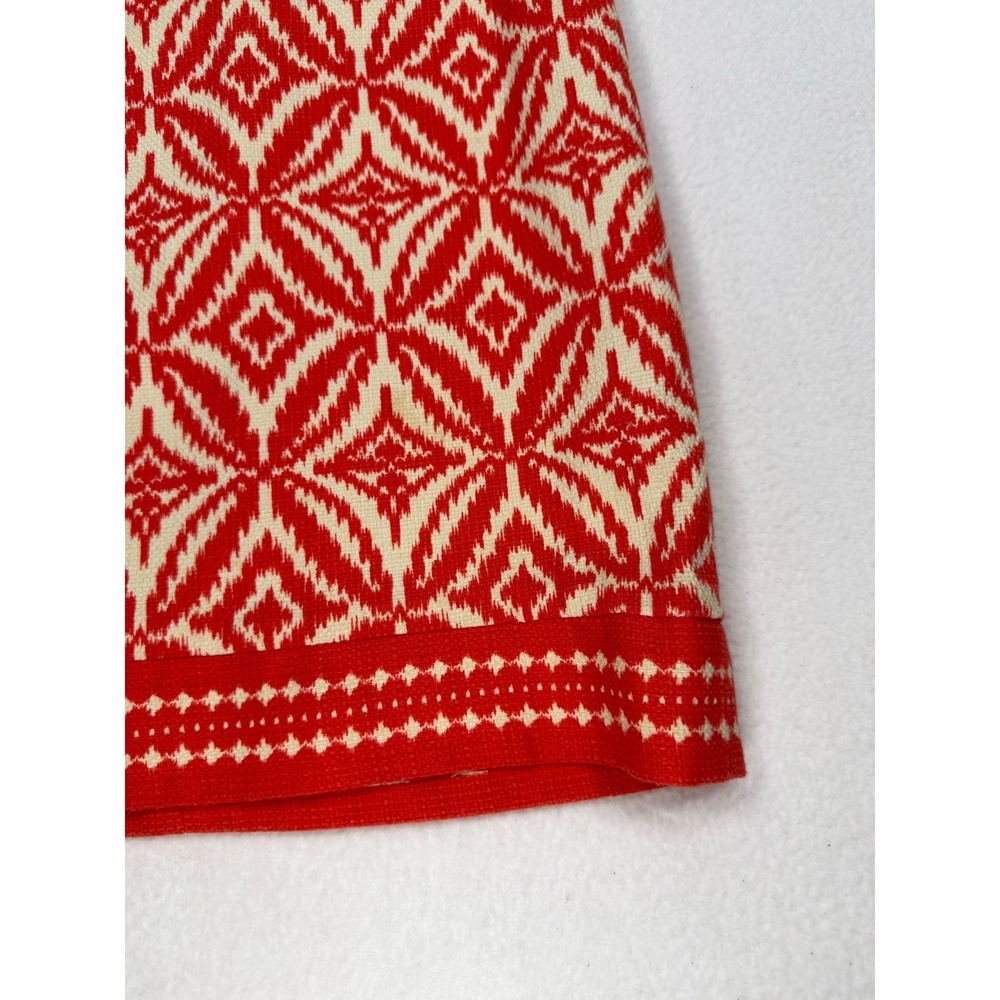 Jones New York Cotton Sheath Dress Ikat Print Orange Cream 4P Summer Event Work - Picture 7 of 14